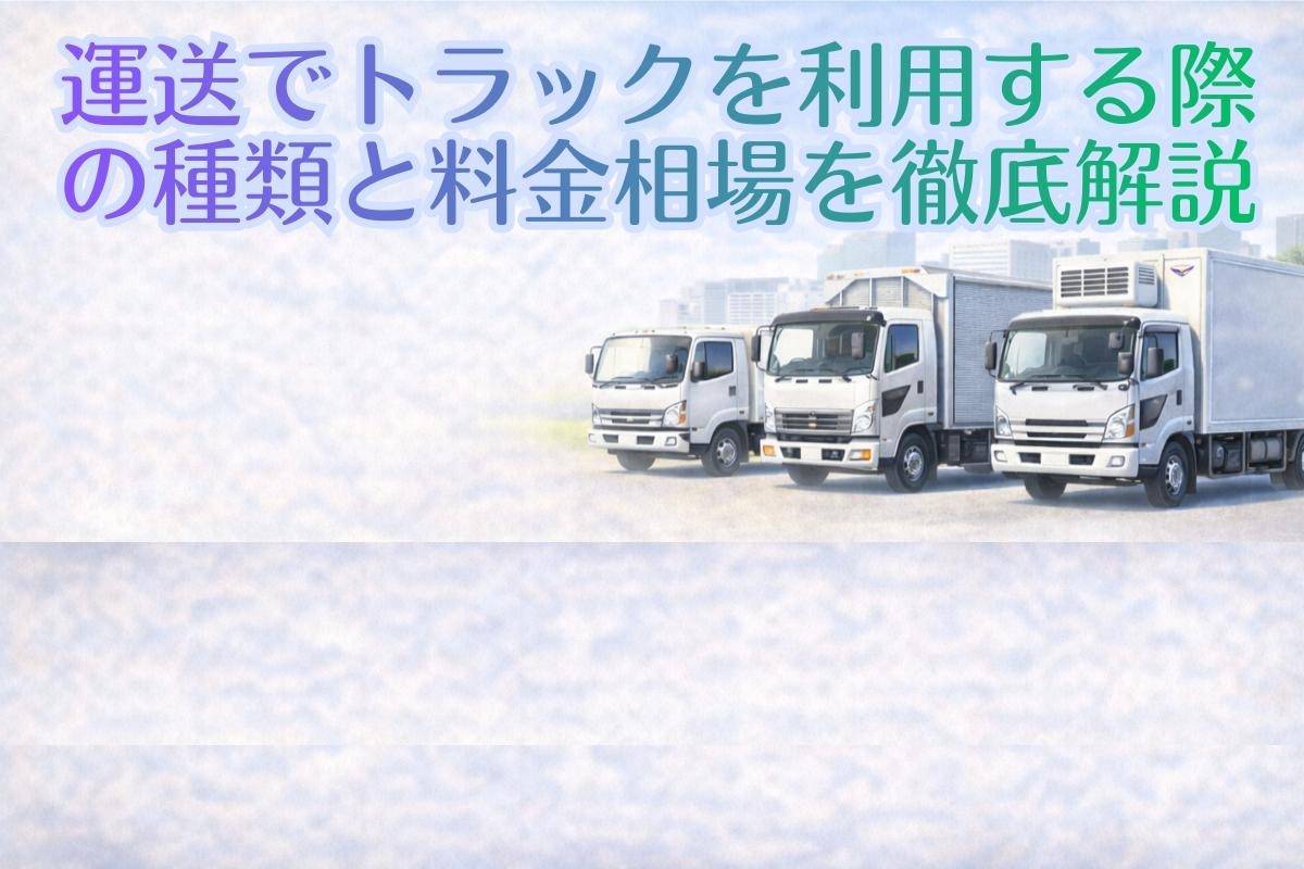 運送でトラックを利用する際の種類と料金相場を徹底解説